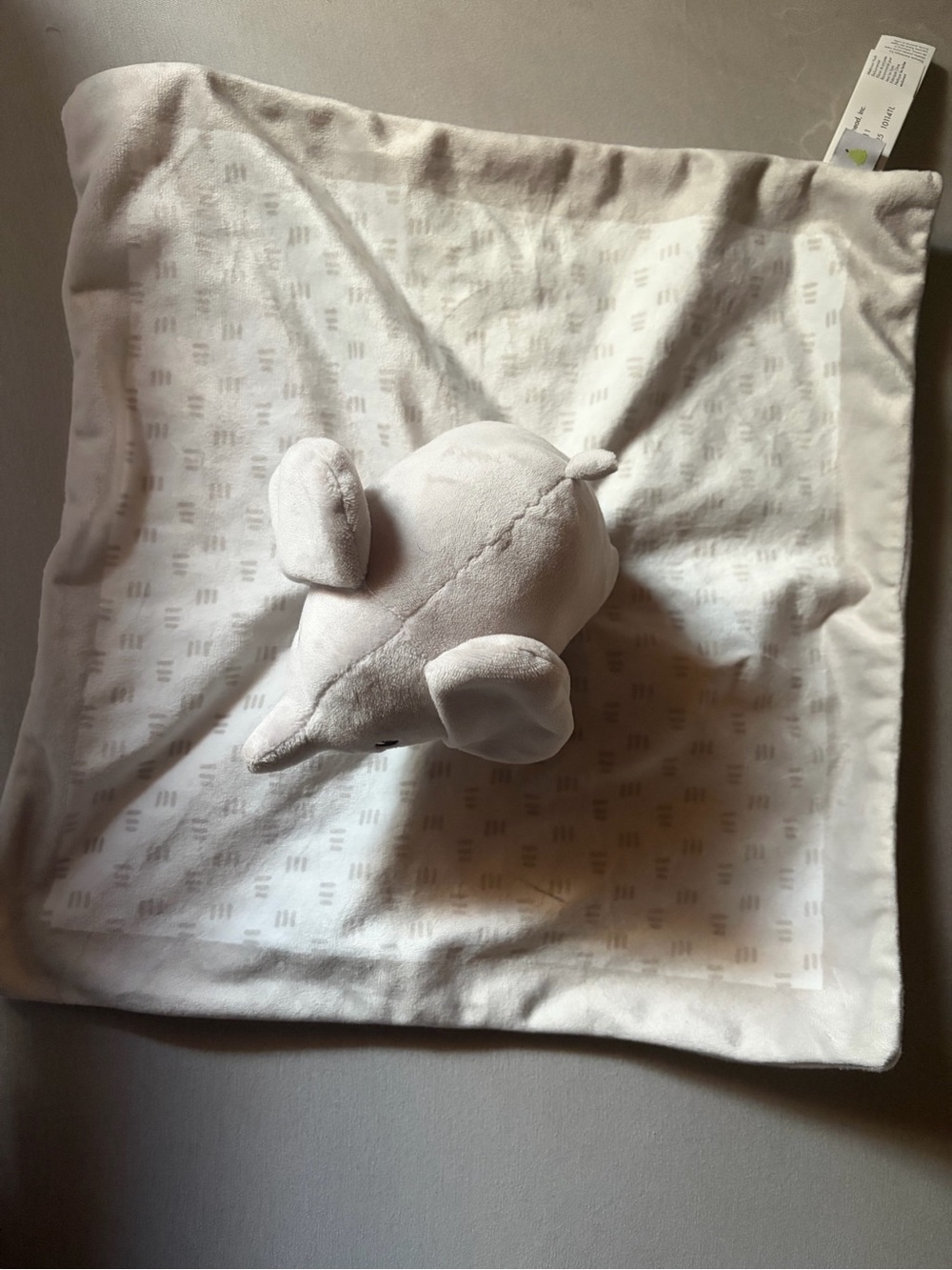 Pearhead Light Gray Elephant Security Blanket lovey